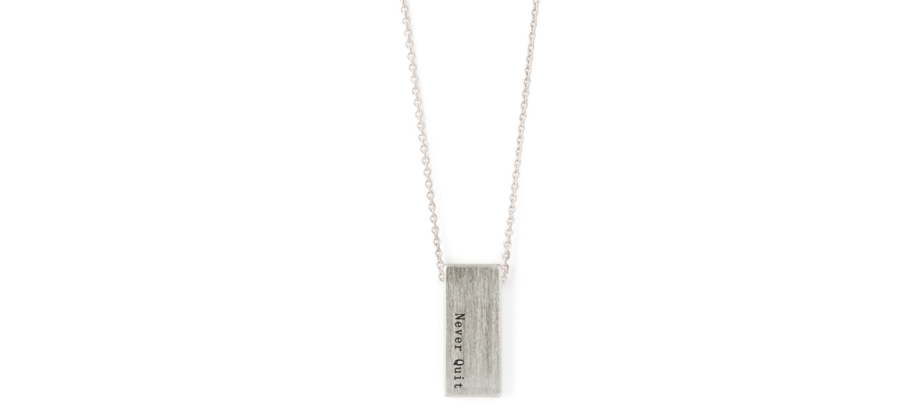 Silver Necklace – Never Quit – Angel Wishes